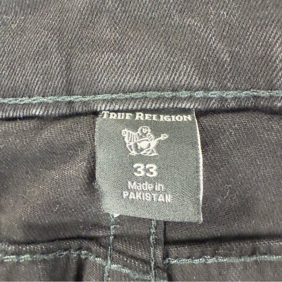 True Religion NWT Rocco Flap SN Straight Black Denim Jeans Men's Size 33x33 - Picture 2 of 10